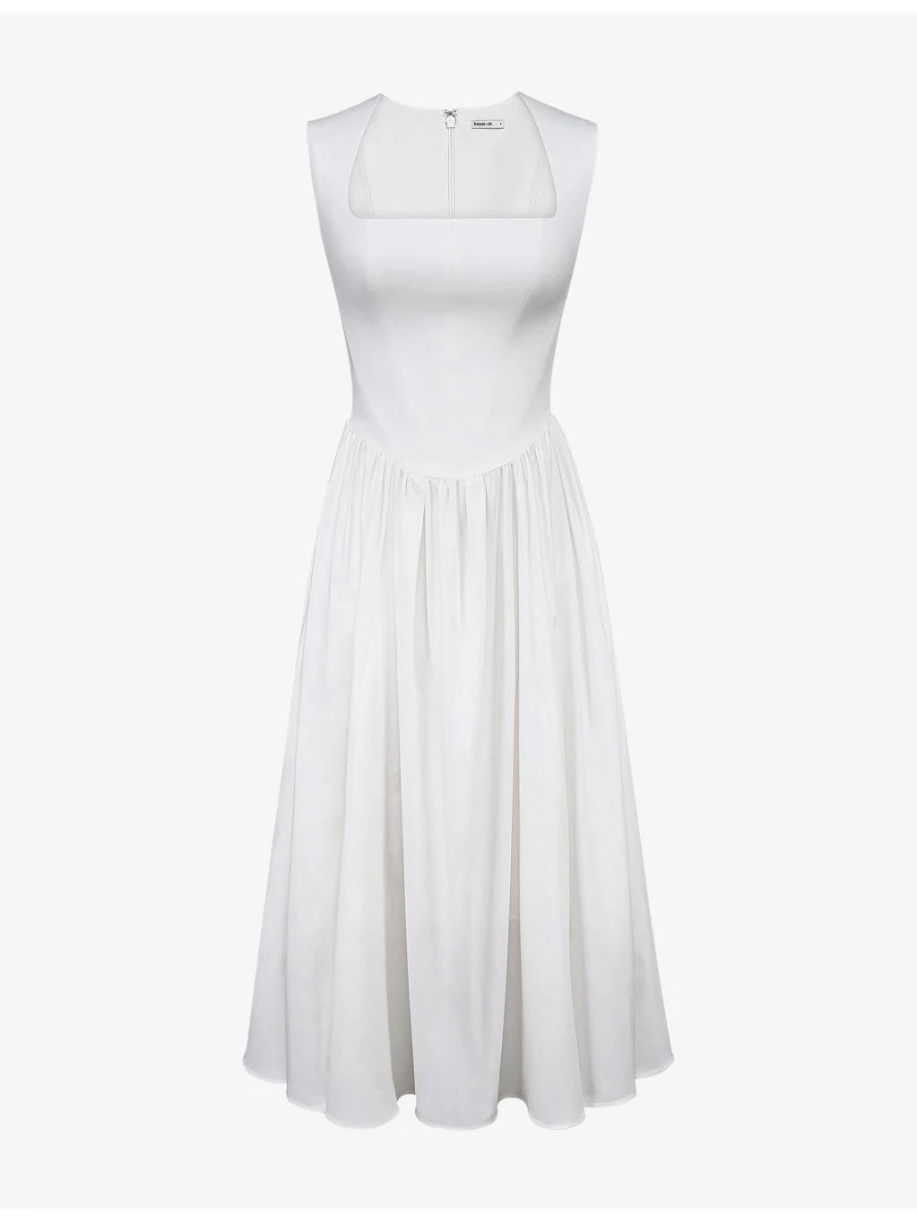 Emmy Square-Neck Cotton Midi Dress - 1