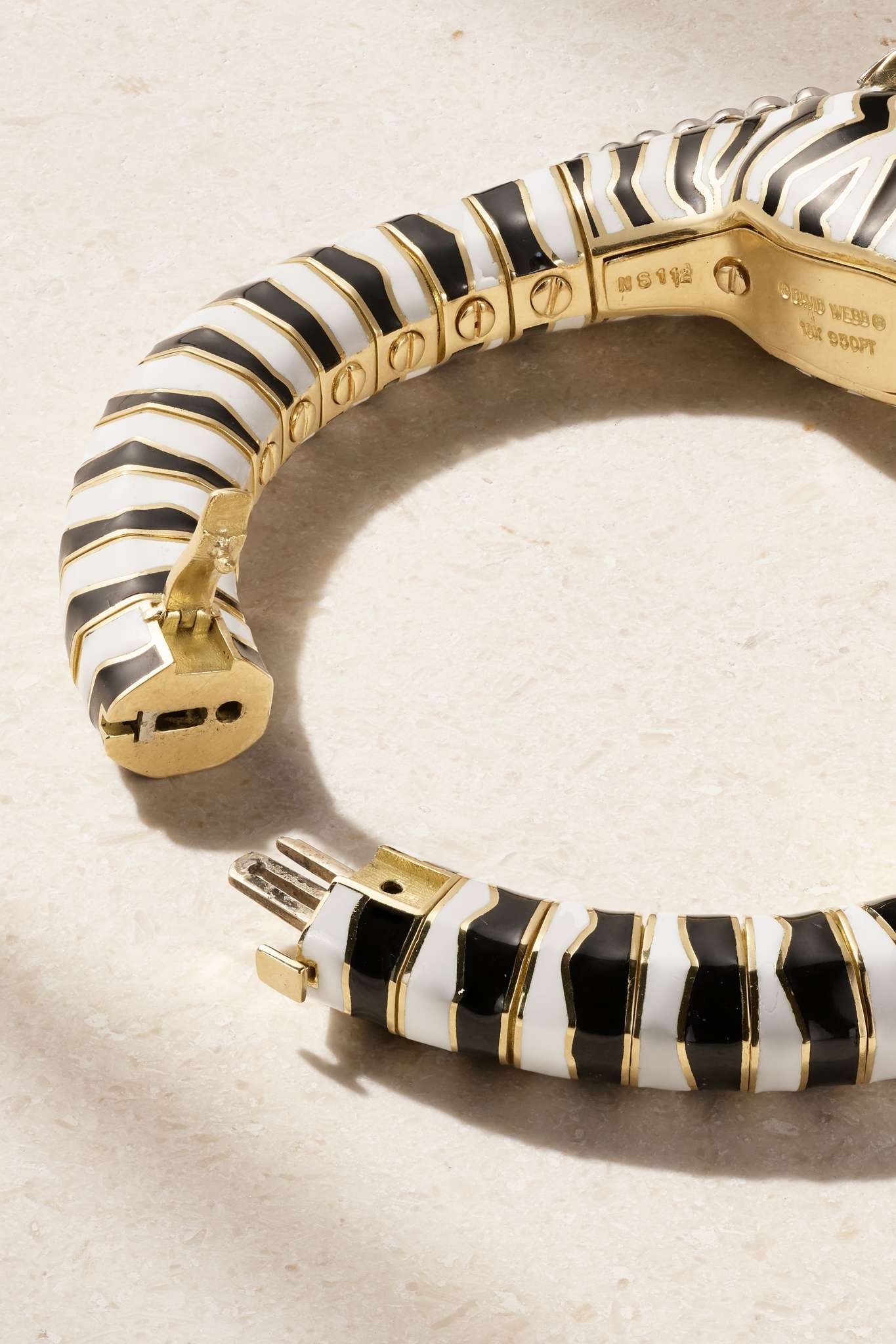 Zebra 18-karat gold, platinum, diamond, ruby and enamel bracelet - 3