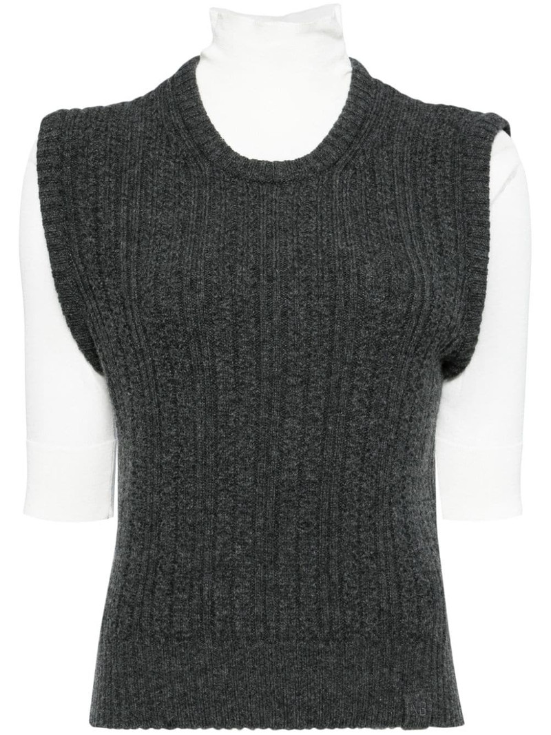 mock-neck knitted top 1