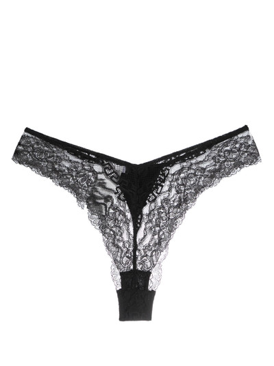 VERSACE Black Lace-Panel Thong outlook