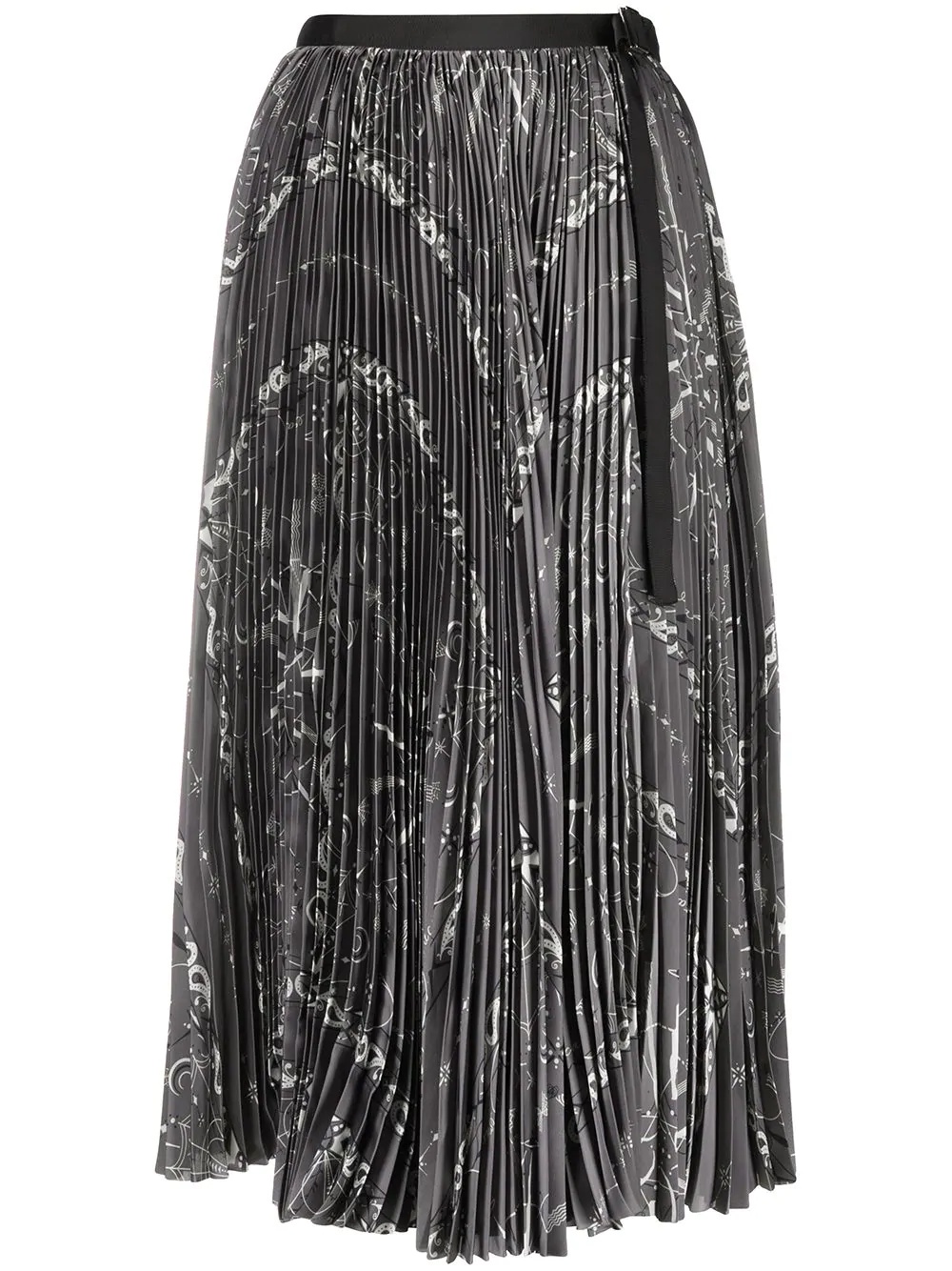 abstract print pleated skirt  - 1