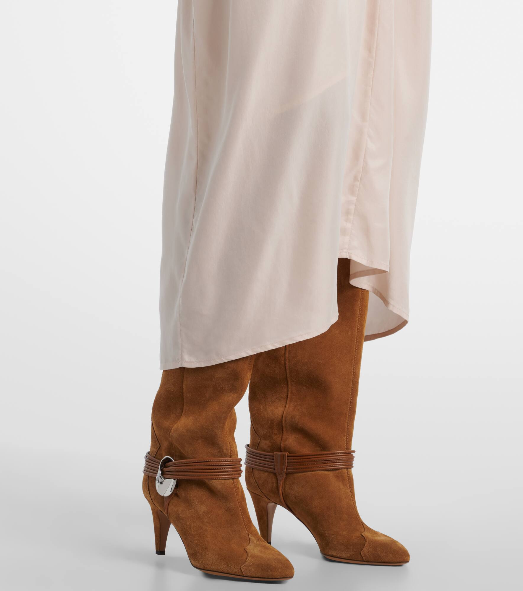 Pleated gathered midi dress - 6