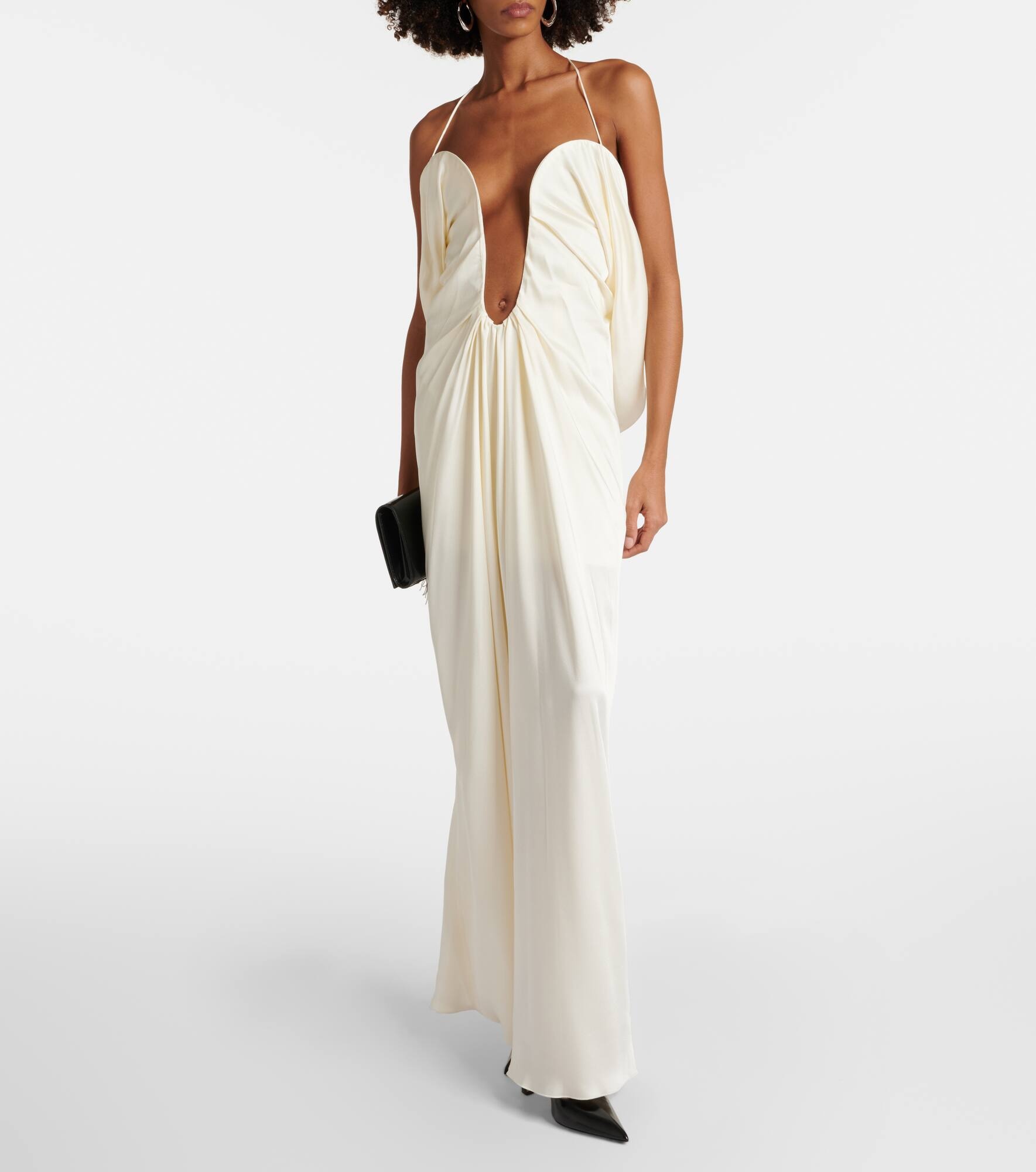 Cutout crêpe satin gown - 2
