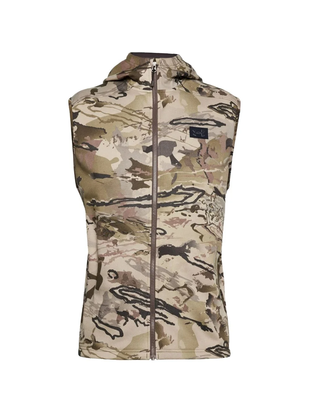camouflage-pattern hooded gilet - 1