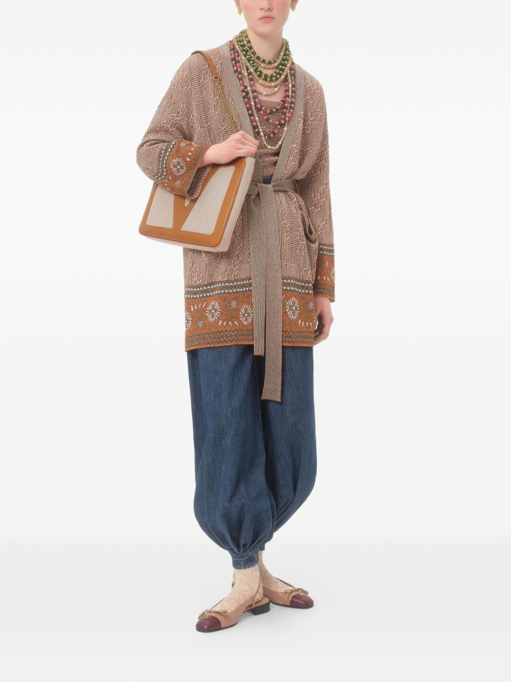 lurex jacquard cardigan - 2