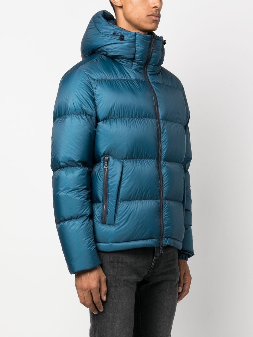 logo-patch padded-design jacket - 3