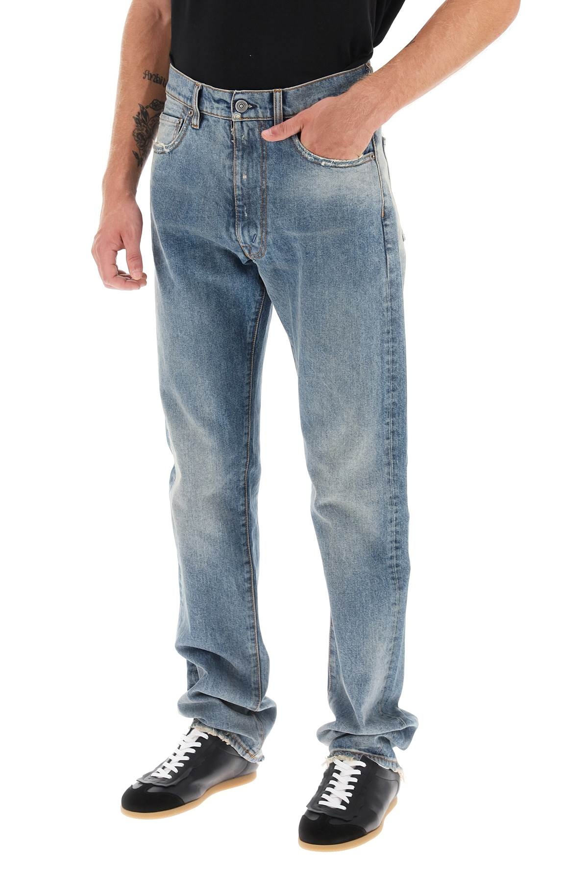 Stone Washed Loose Jeans - 2