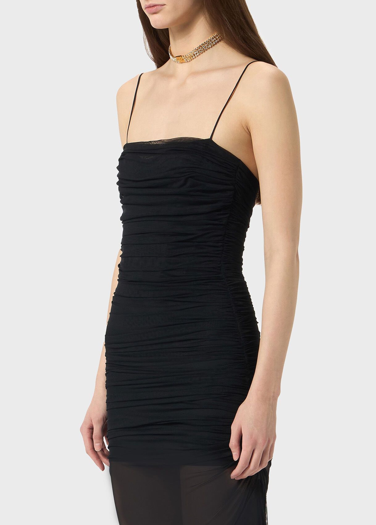 LONG DRESS IN TULLE WITH RUFFLES - 4