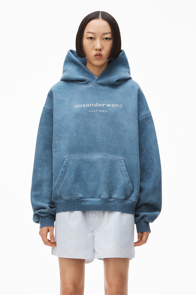 Alexander Wang HOTFIX LOGO HOODIE IN CONDENSED FLEECE outlook