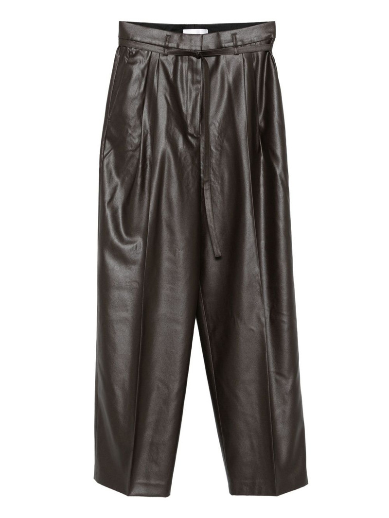 pleated leather trousers 1