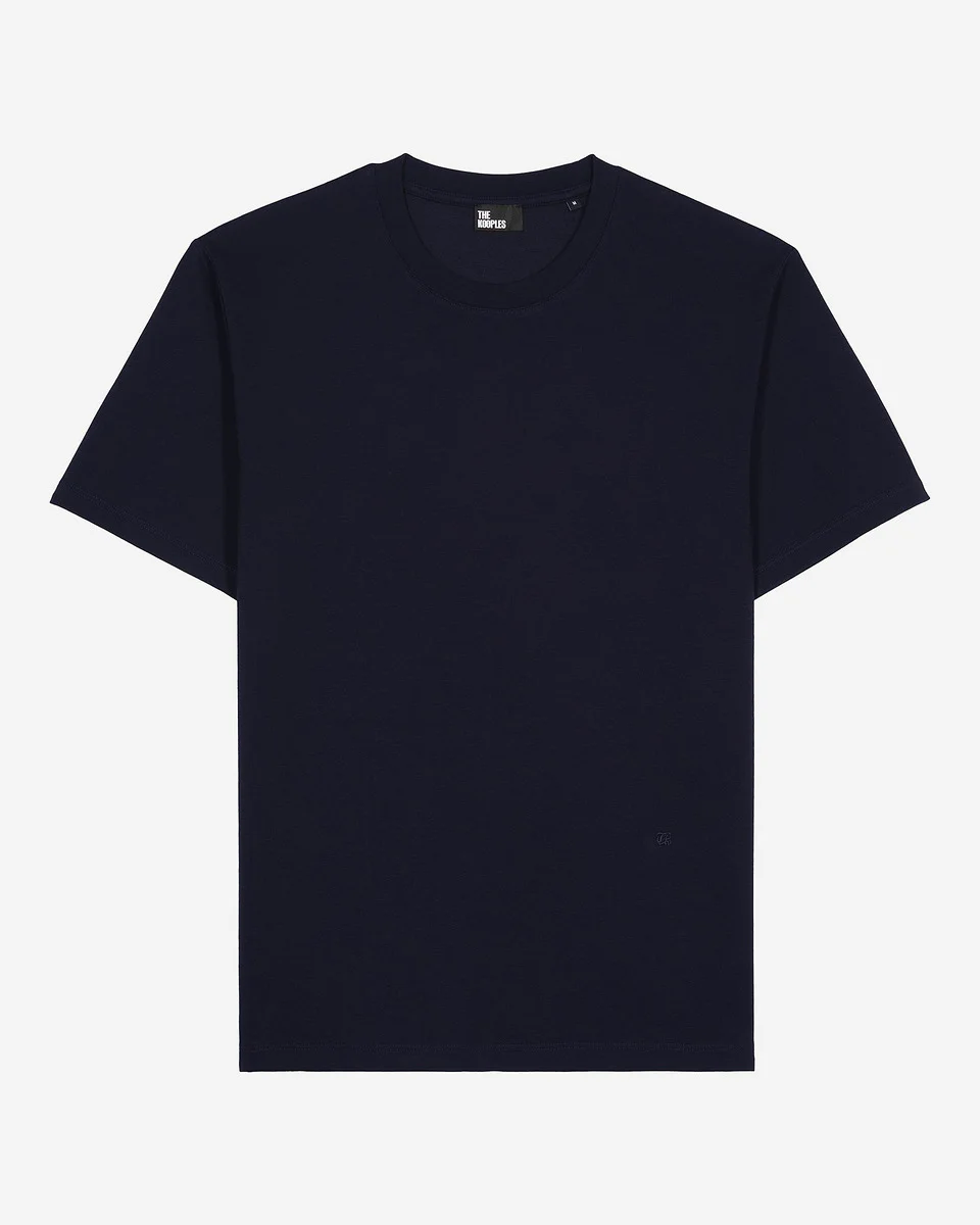 MIXED PLAIN T-SHIRT NAVY BLUE - 1