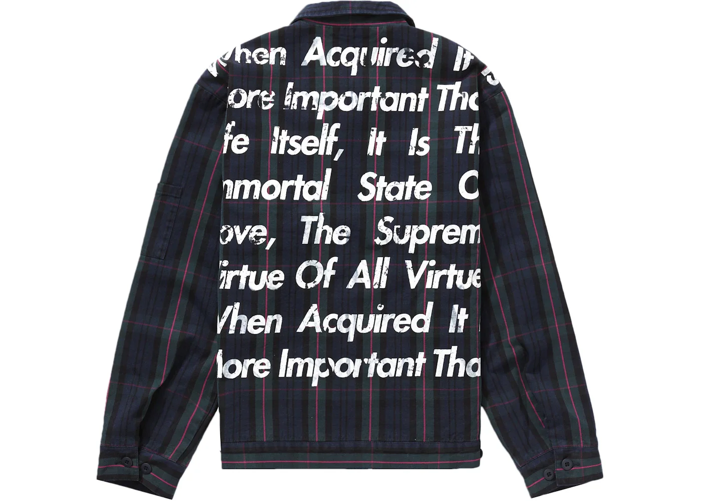 Supreme JUNYA WATANABE CDG MAN Printed Work Jacket Navy Plaid - 1