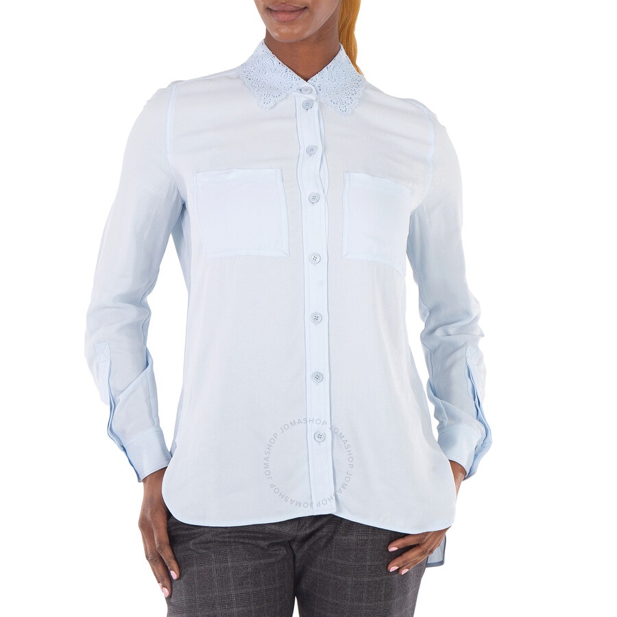 Burberry Lace Collar Ste-Hem Button-Up Shirt - 3