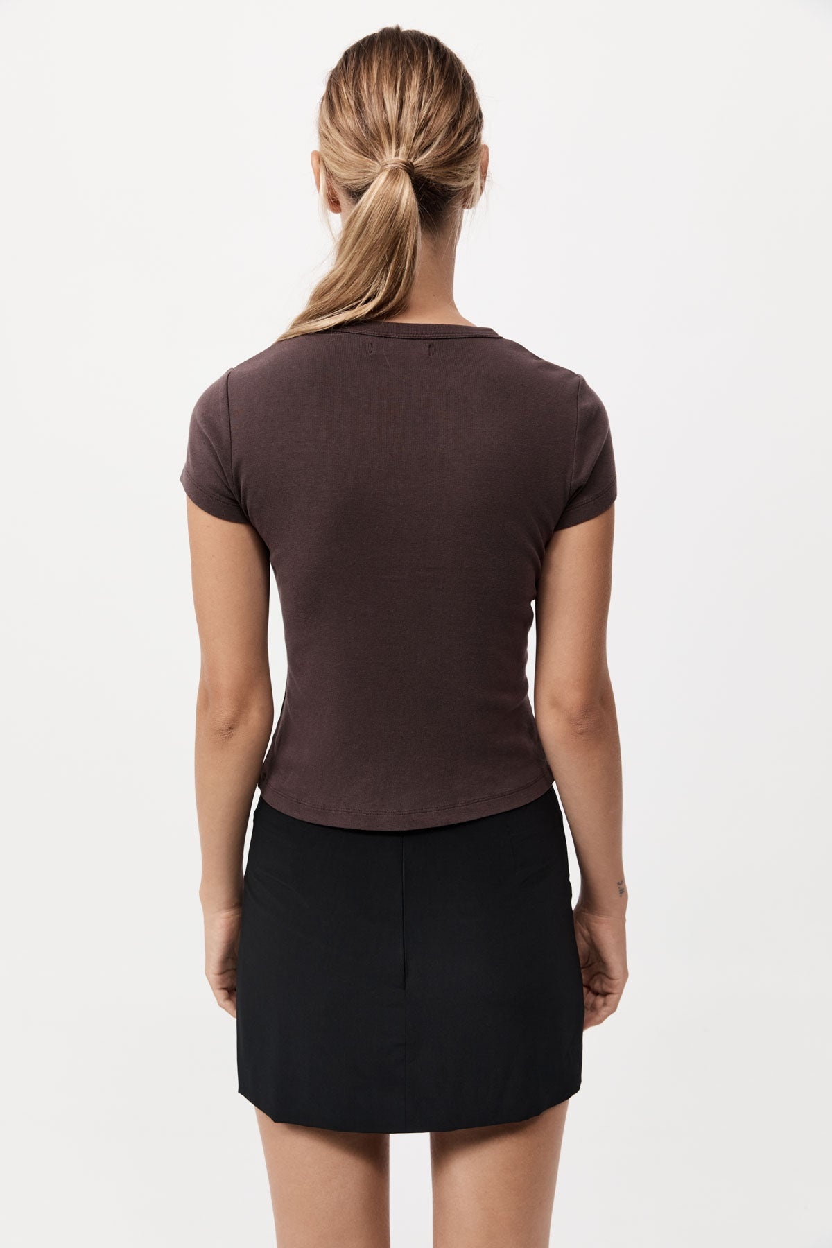 Silk Mini Skirt - Black - 4
