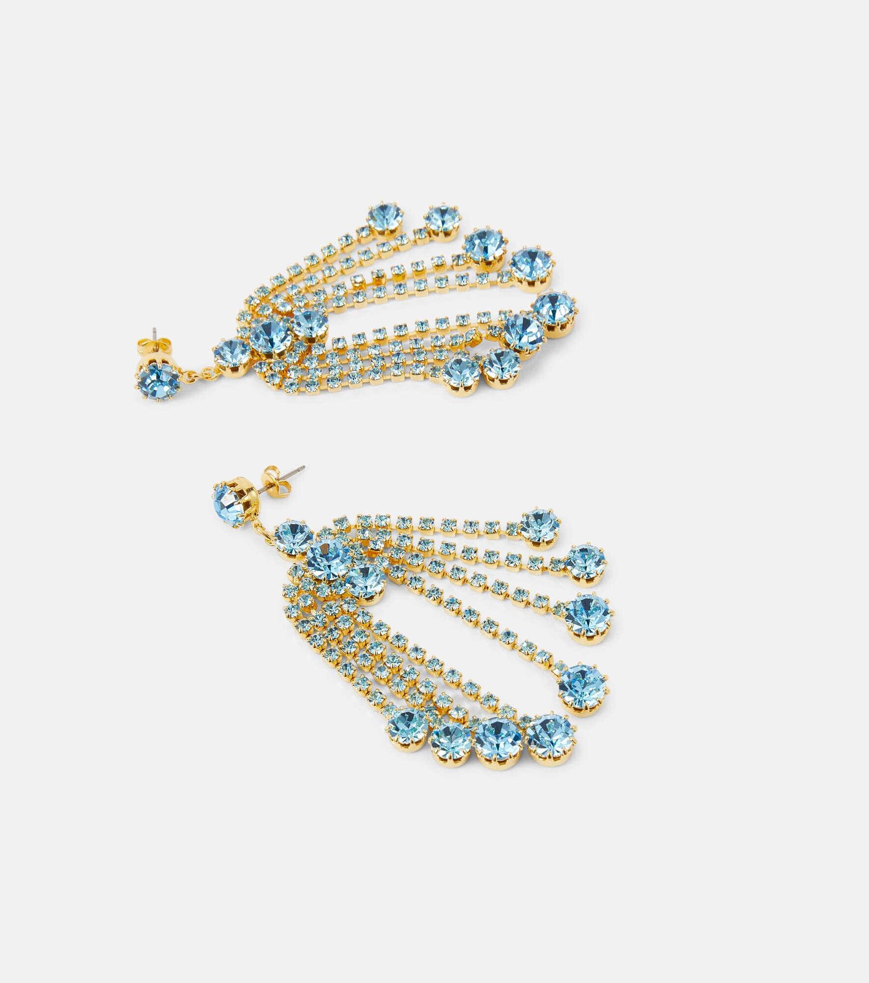 Crystal cascade drop earrings - 4