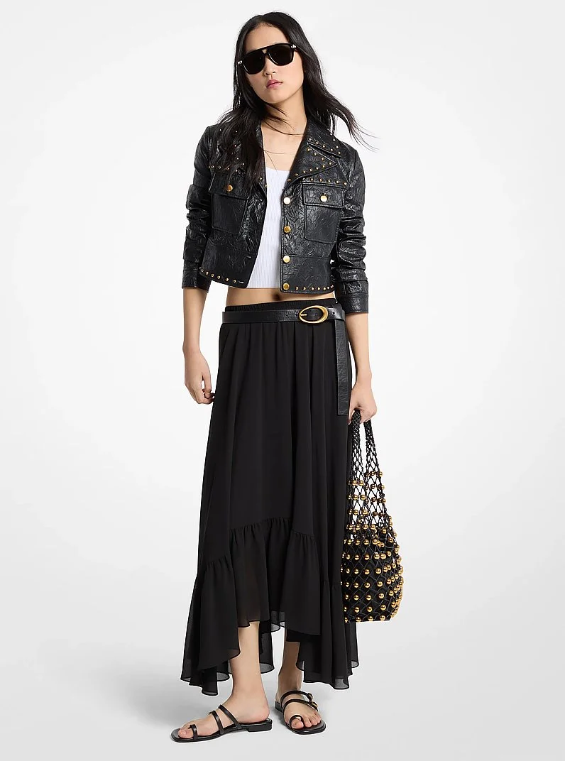 Georgette High-Low Skirt - 1