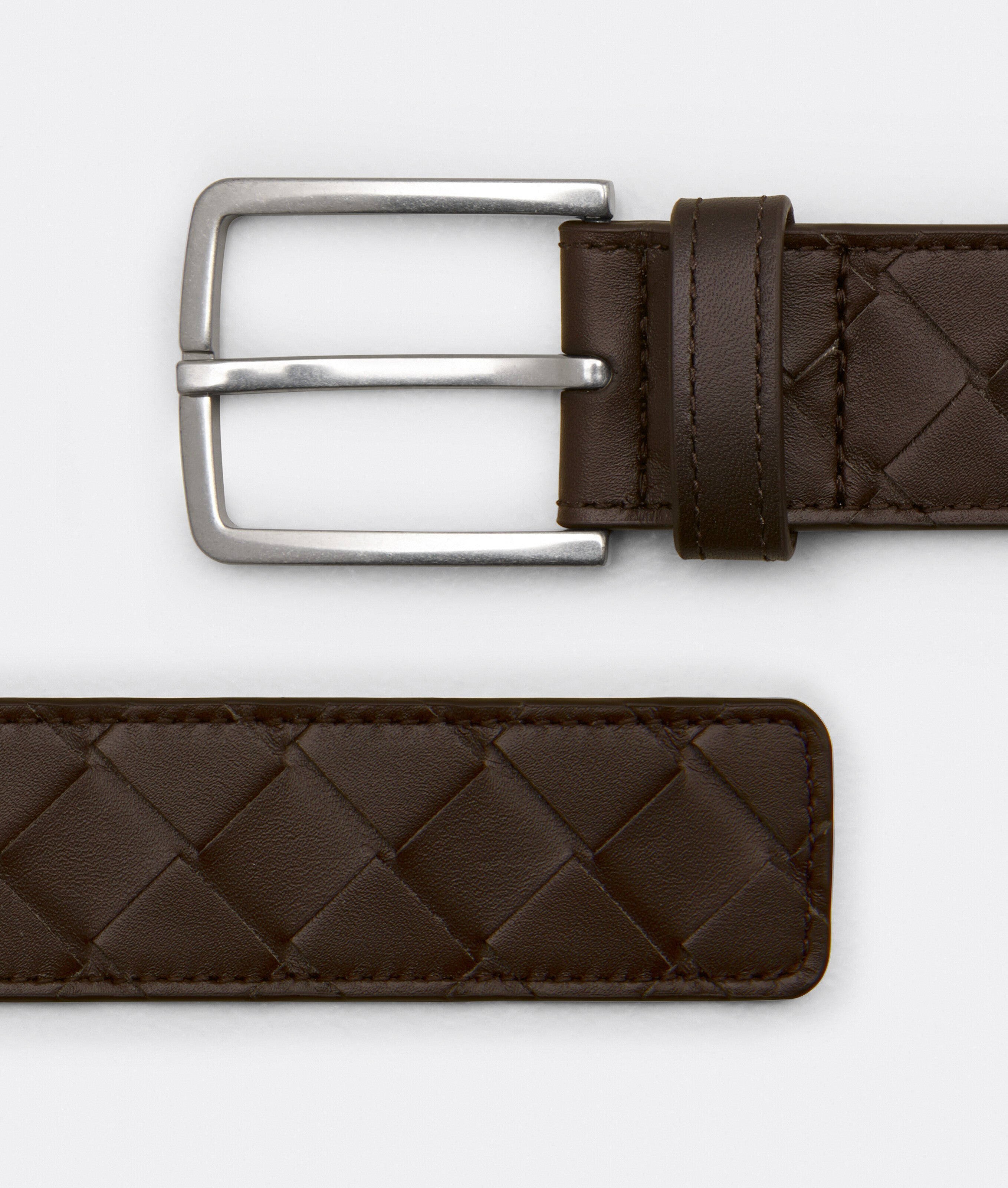 Bottega Veneta Men Intreccio Leather Belt - 2