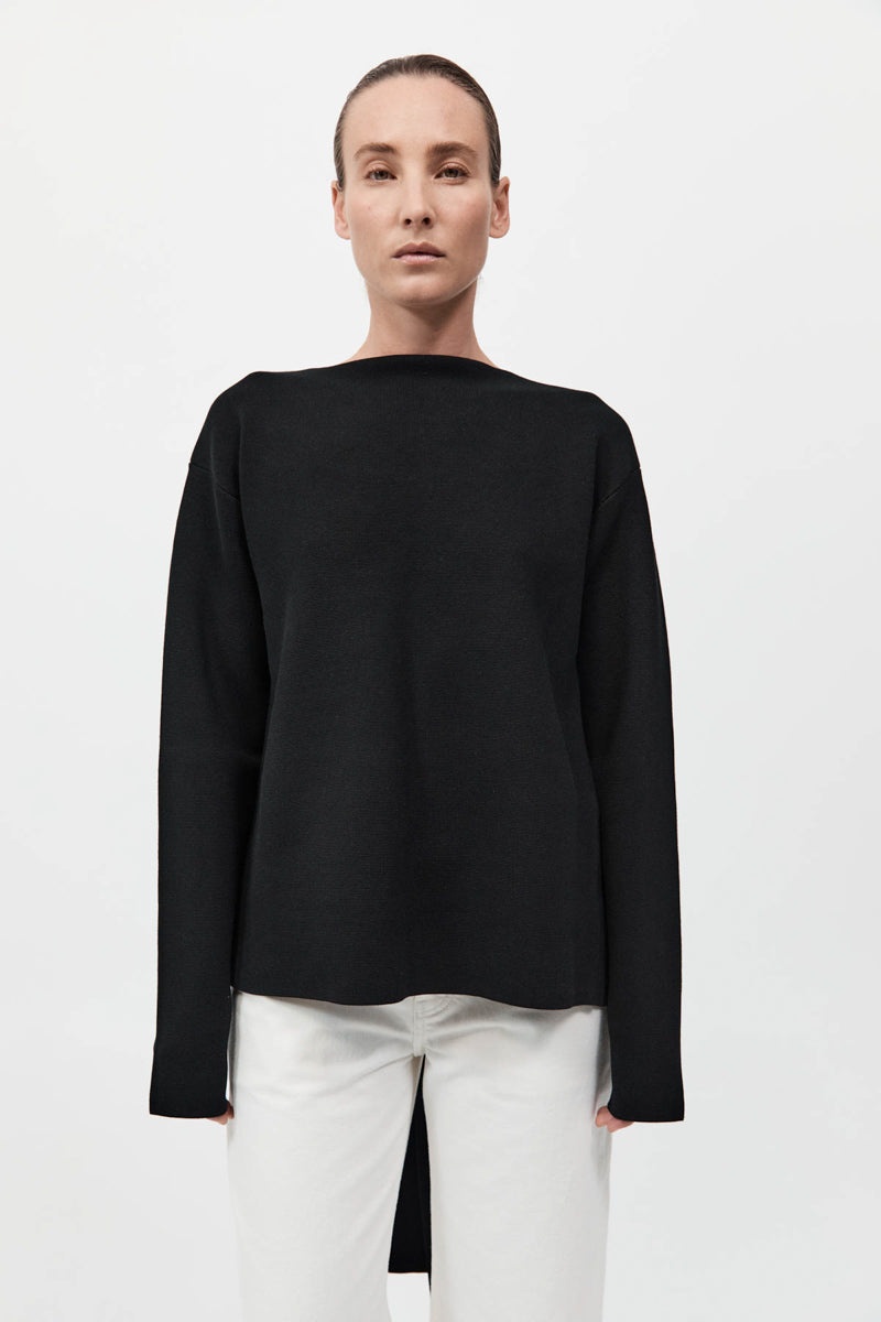 Milano Knit Scarf Jumper - Black - 4