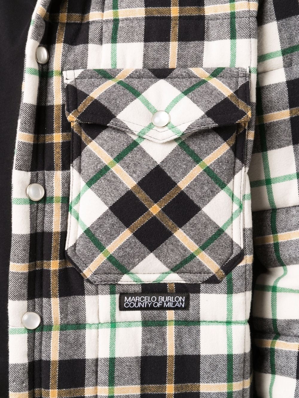 logo patch plaid shirt - 5