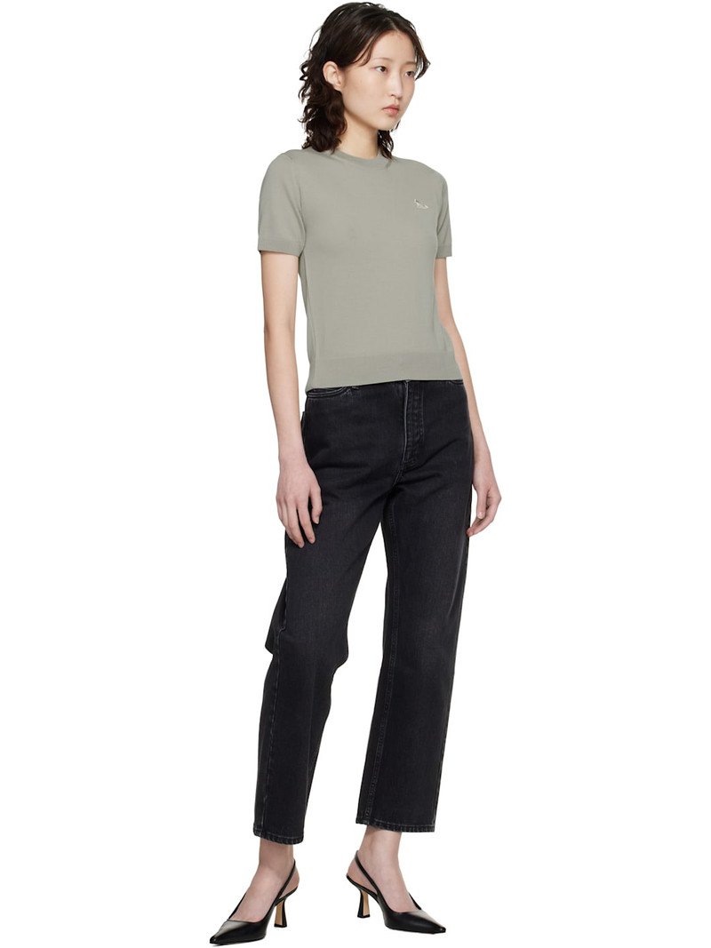 Maison Kitsuné Beige Baby Fox Fine Merino Sweater outlook