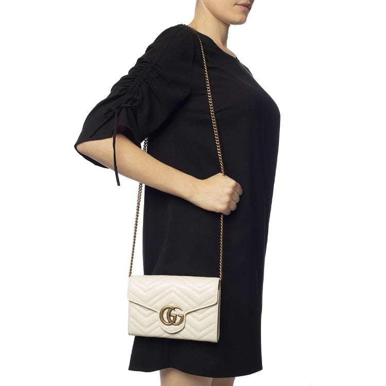 (WMNS) Gucci Marmont Series Single Shoulder Bag mini White 474575-DTD1T-9022 - 5