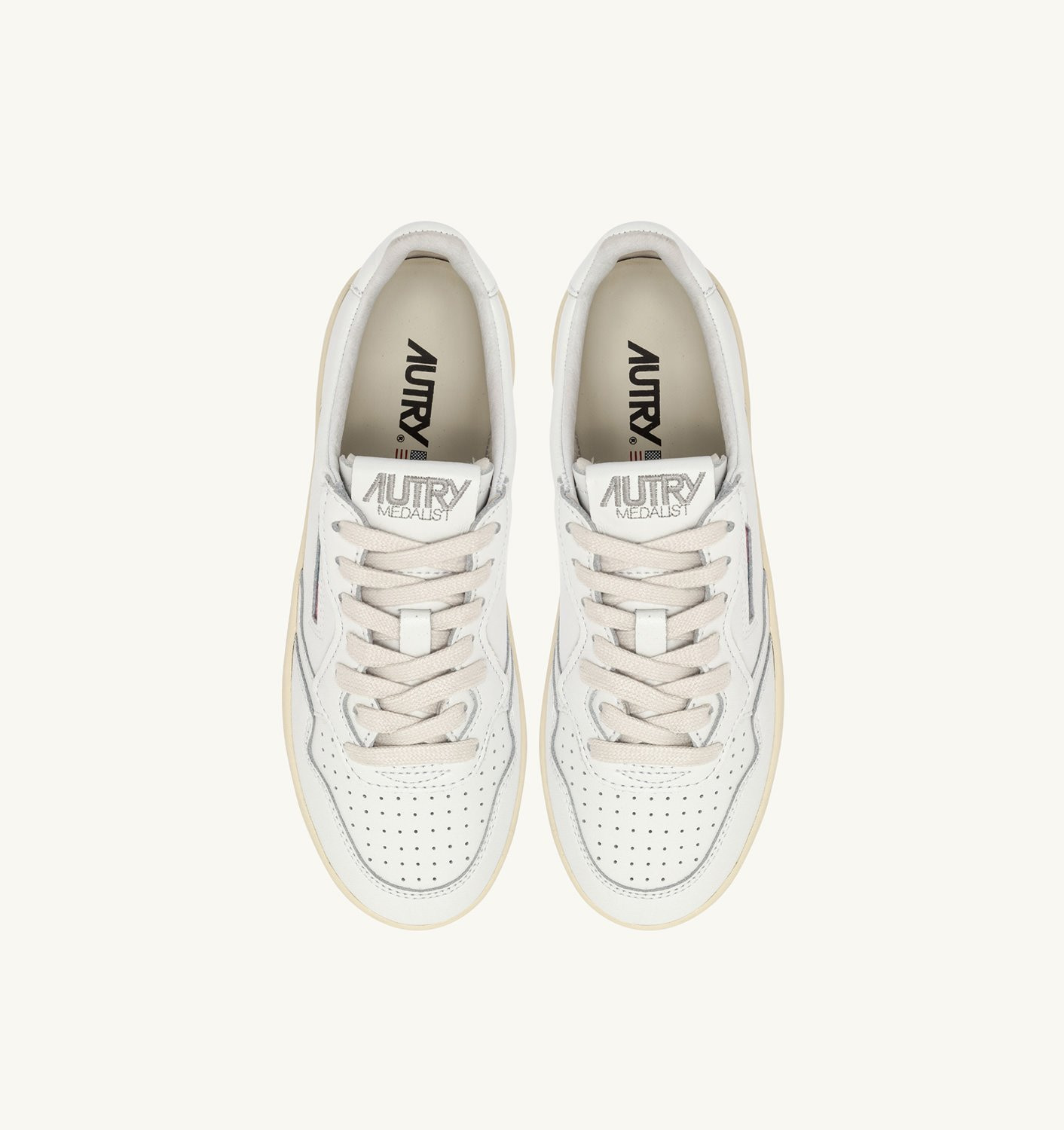 MEDALIST PLATFORM SNEAKERS IN WHITE LEATHER - 5