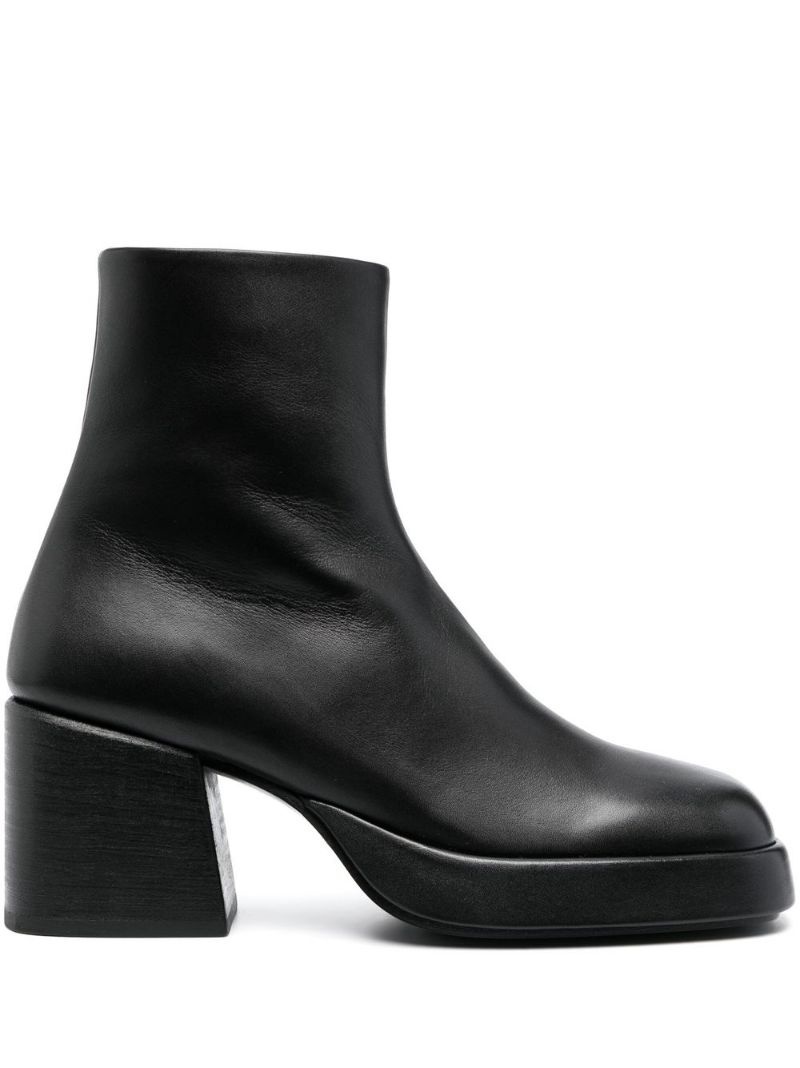 70mm heeled leather boots - 1