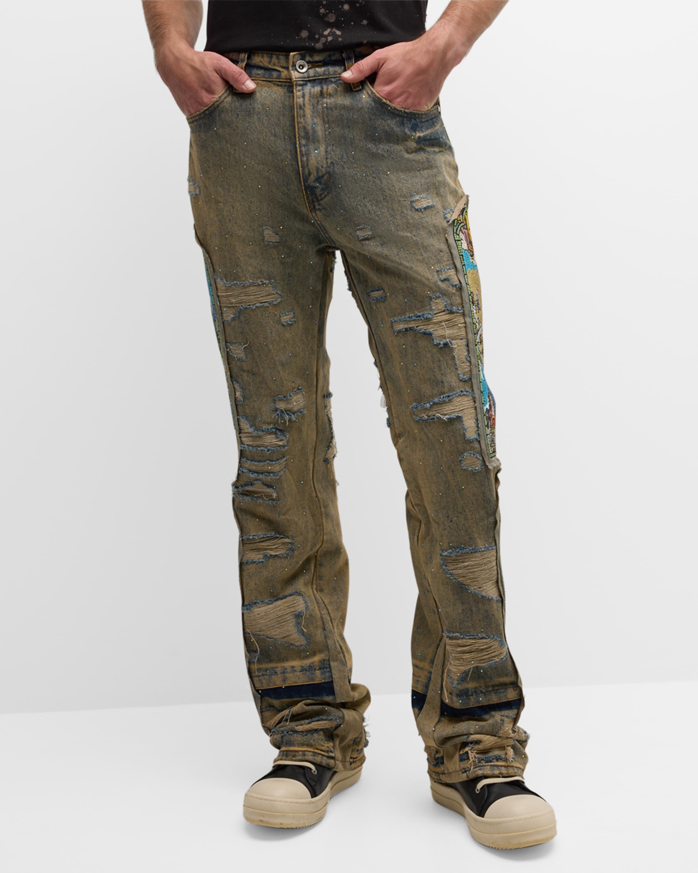 Men's Unfurled Crystal-Embellished Jeans - 2