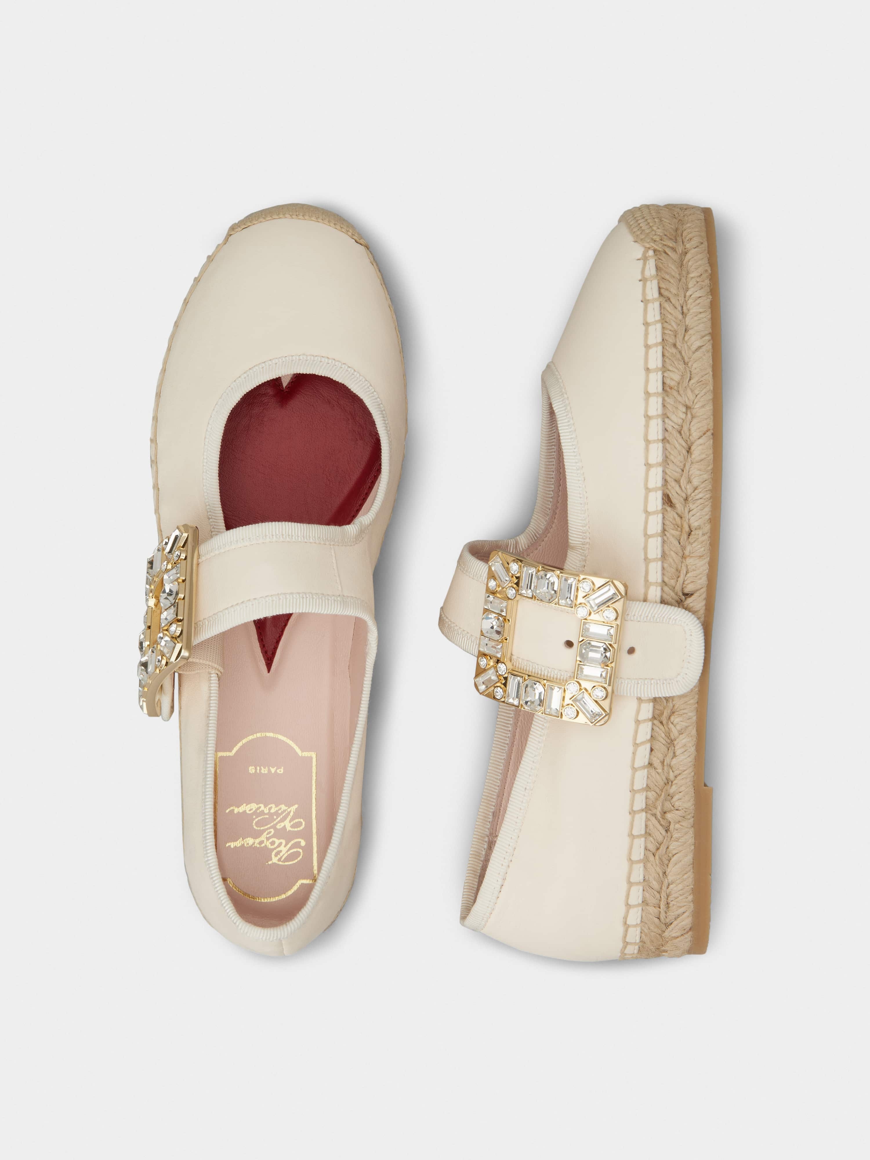 Strass Buckle Babies Espadrilles in Soft Leather - 4