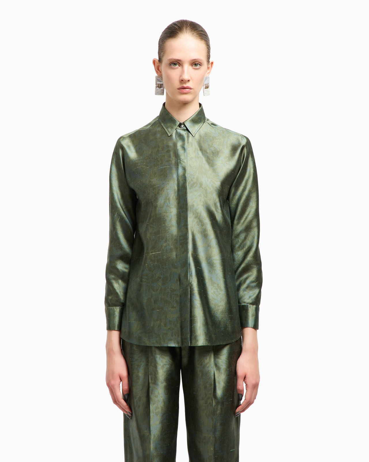 SHIRT IN PRINTED SILK SHANTUNG - 4