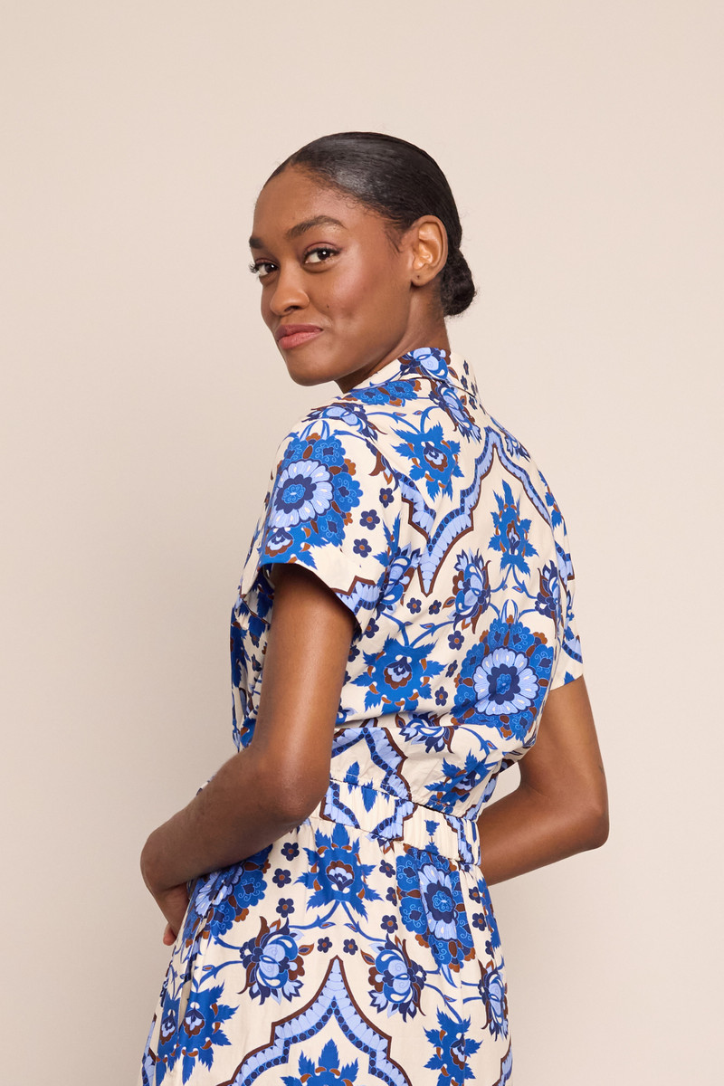 Asbury Top A Classic Silhouette Adorned With A Tile Print 3