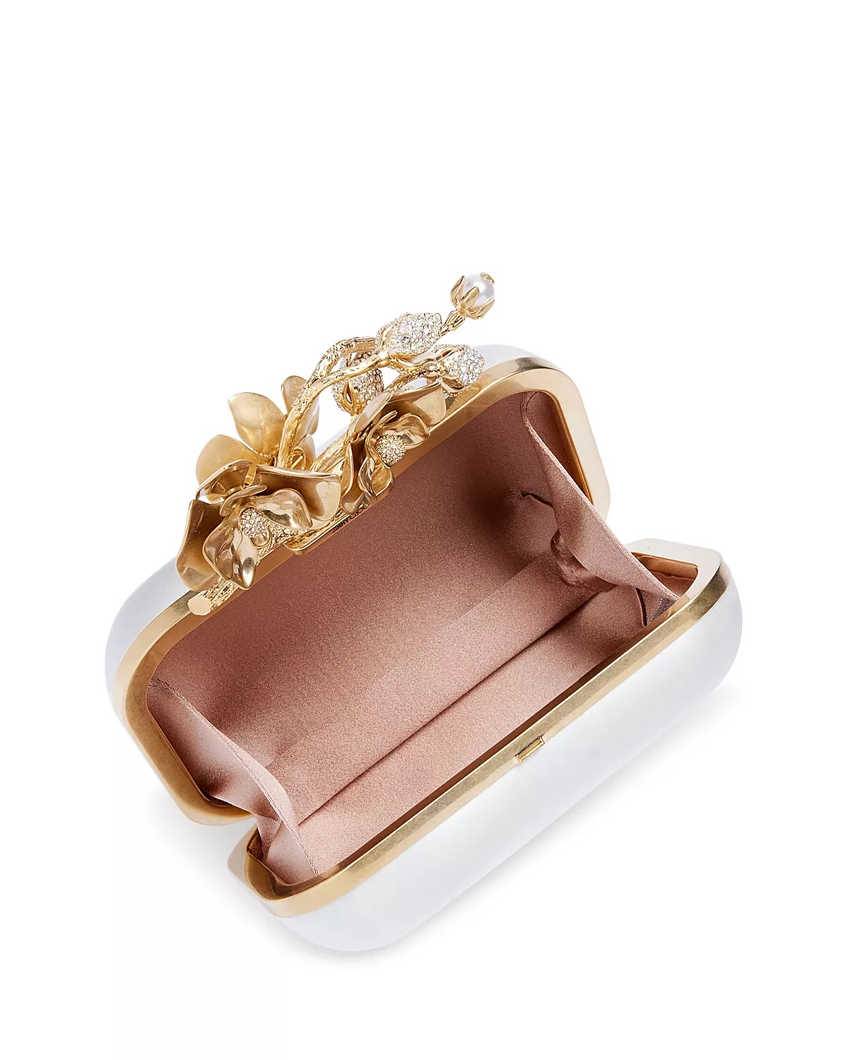 Cloud Satin Flower Jewel Clutch - 3