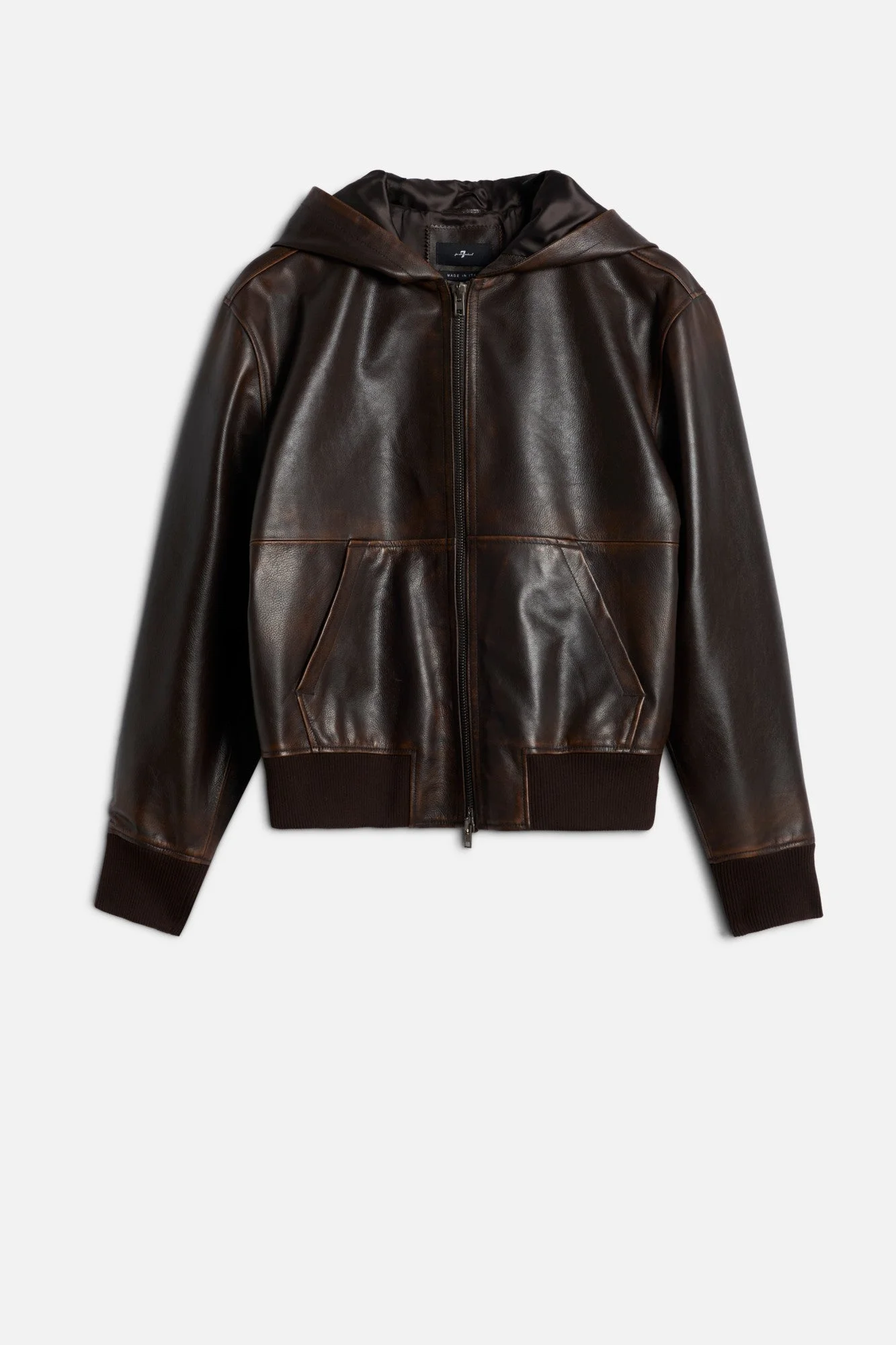 ZIP UP HOODIE in Leather Espresso - 1