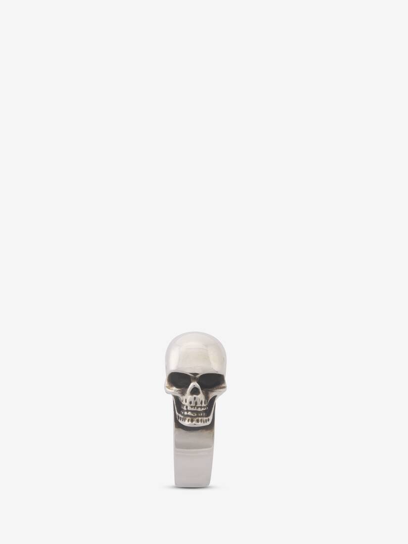 Men's The Side Skull Ring in Antique Silver - 1