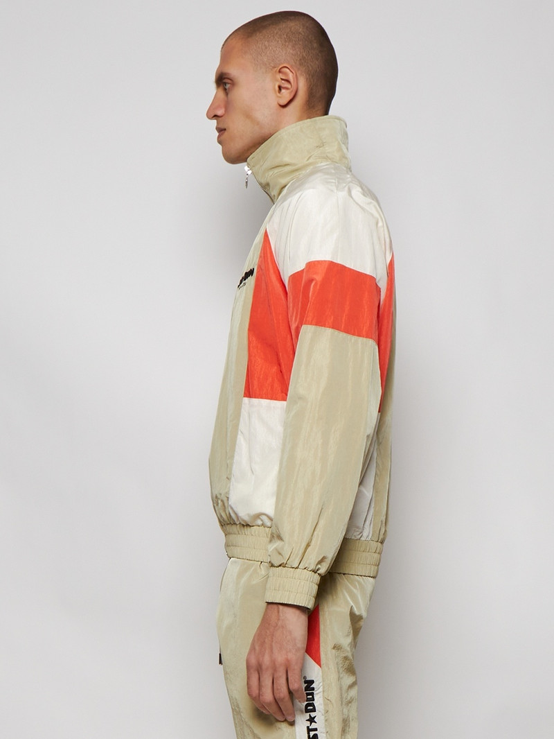 Color Block Tracksuit Jacket Cream White And Red 4
