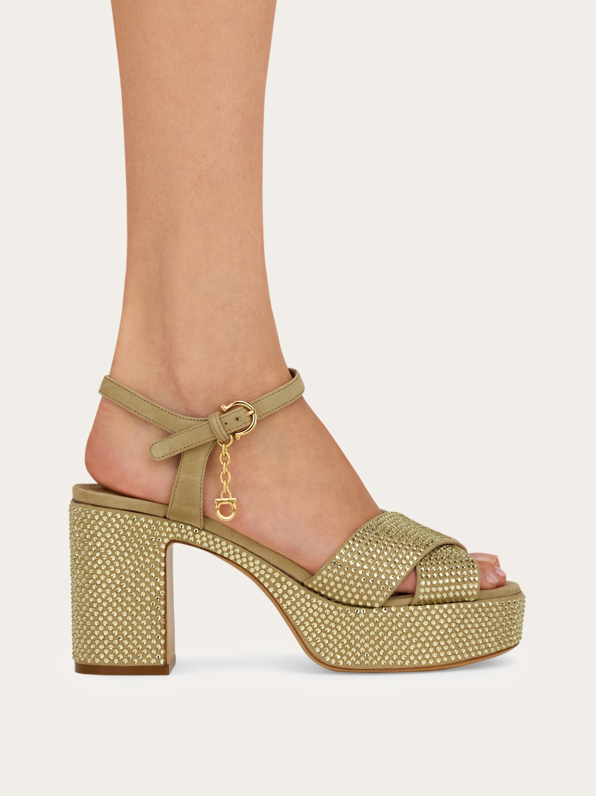 Crystal-embellished platform sandal - 3