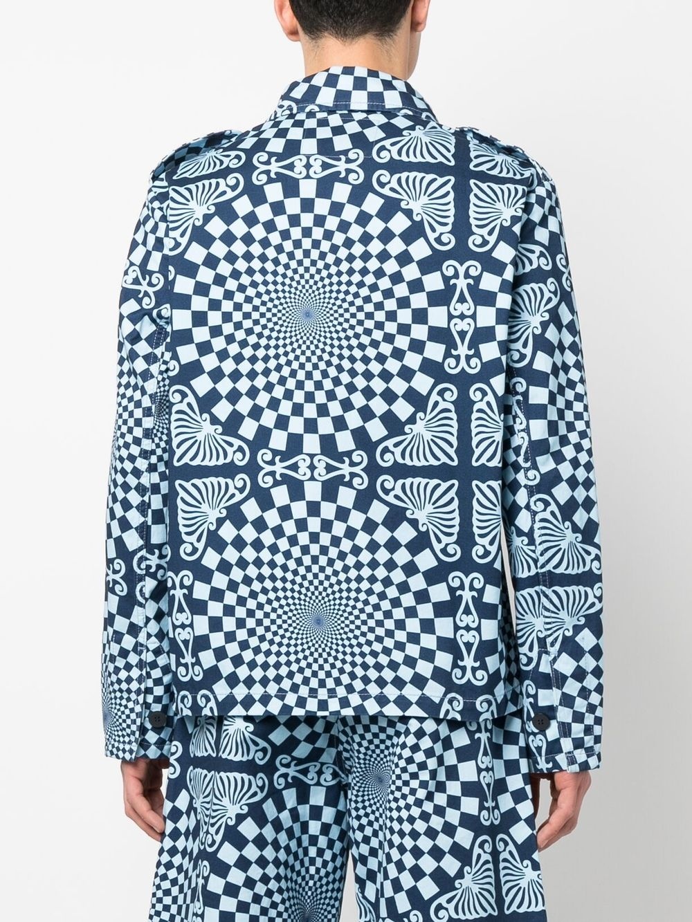 geometric-pattern cotton shirt - 4