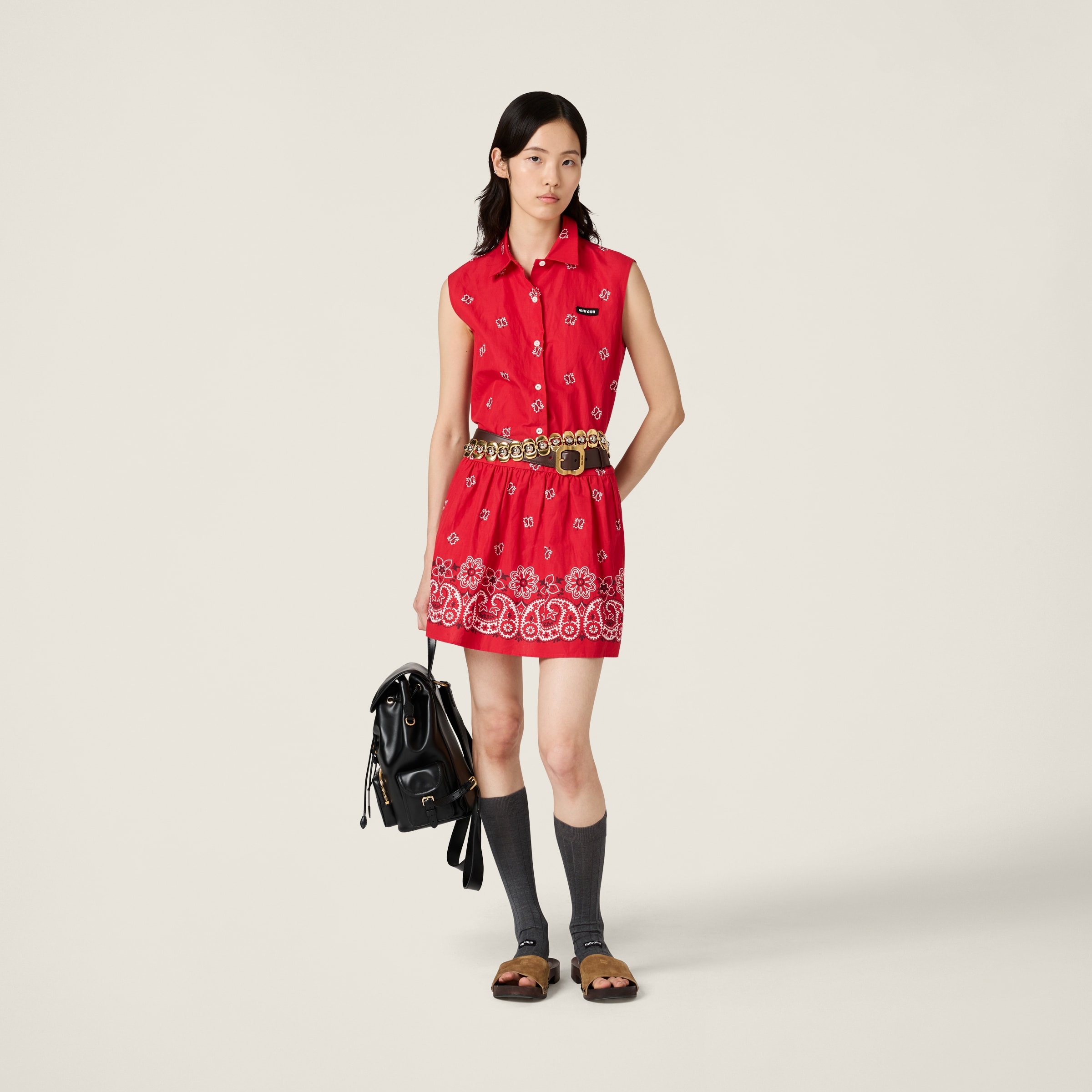 Slubbed poplin mini-dress - 2