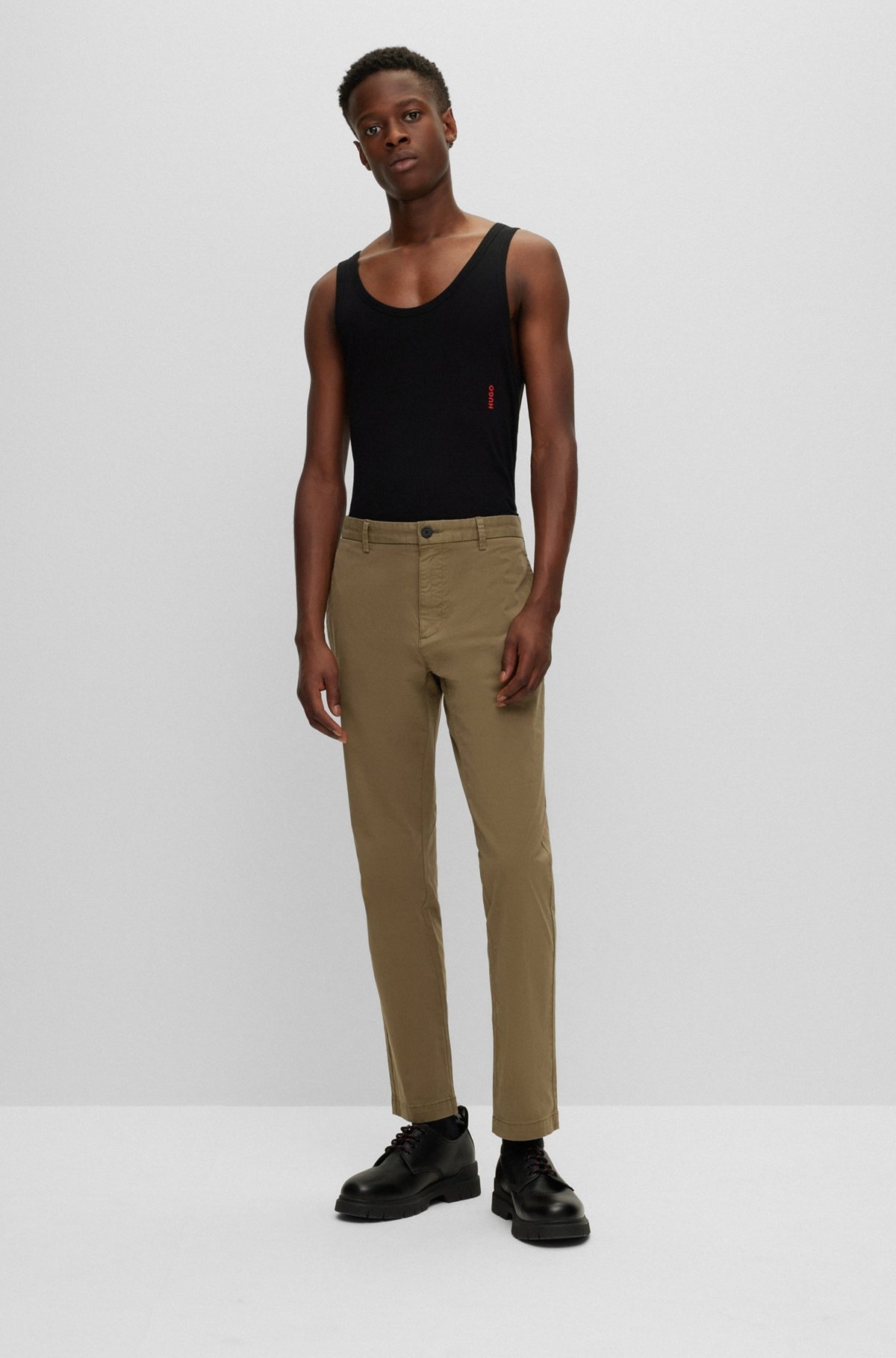 SLIM-FIT TROUSERS IN STRETCH-COTTON GABARDINE - 3