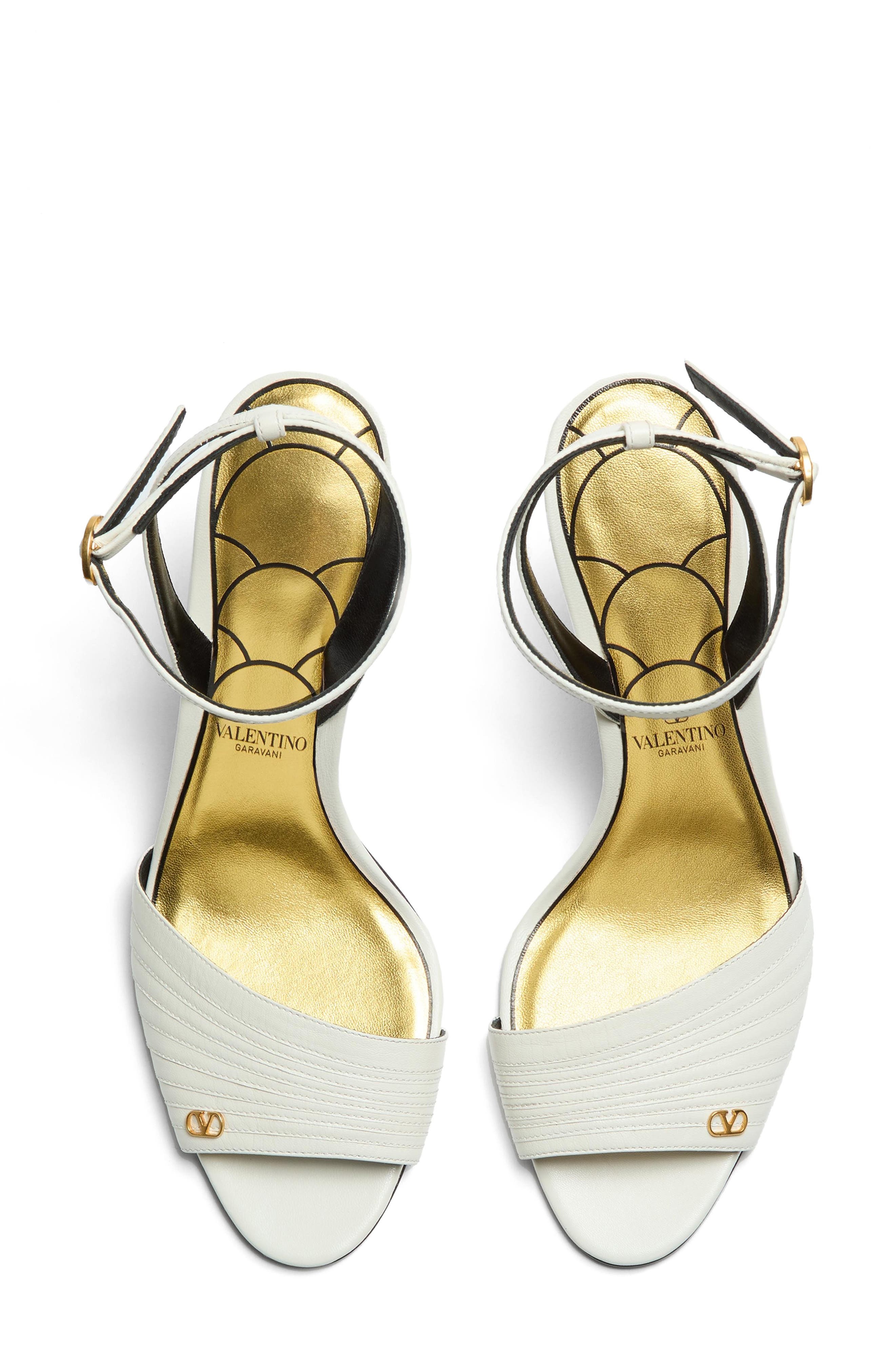Valentino Garavani Ladycrush Ankle Strap Sandal in Ivory at Nordstrom - 5