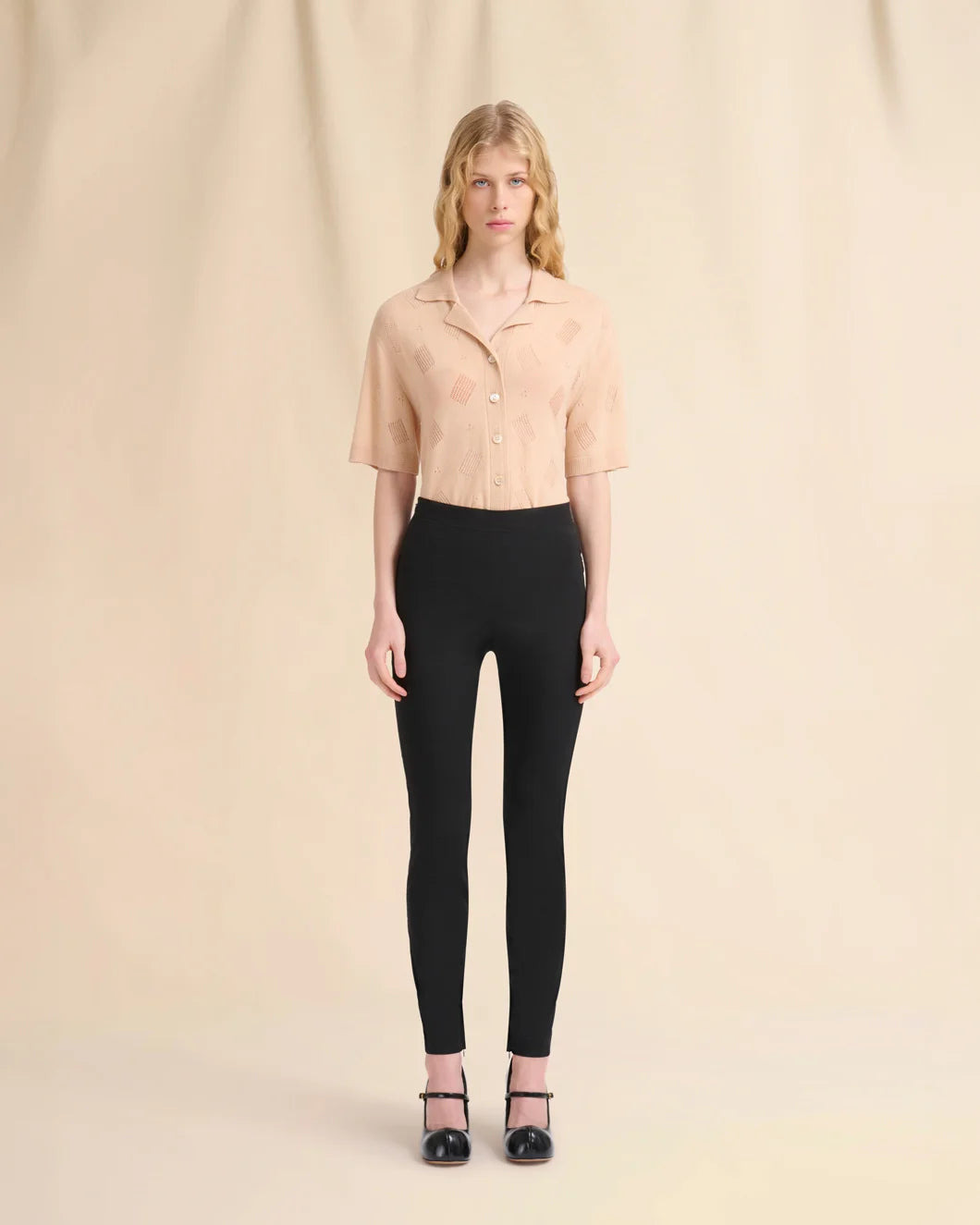 BLACK STRETCH POPLIN TROUSERS WITH MARNI SYMBOL - 2
