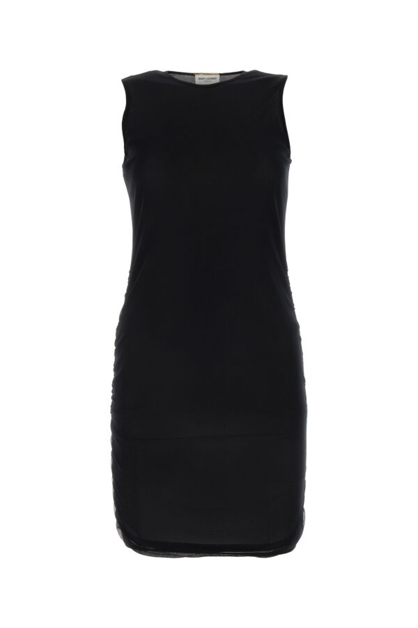 SAINT LAURENT Saint Laurent Women Black Tulle Mini Dress