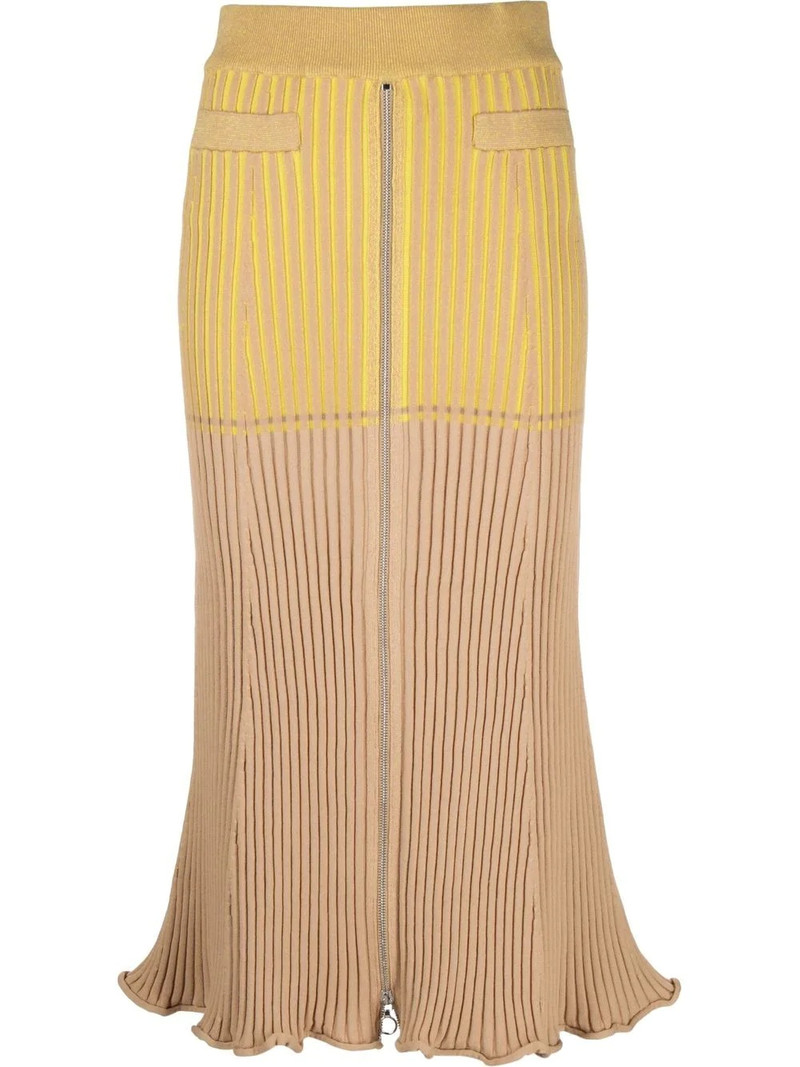 panelled rib-detail midi skirt 1