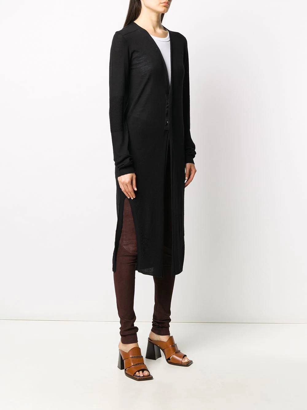 long-length virgin wool cardigan - 3