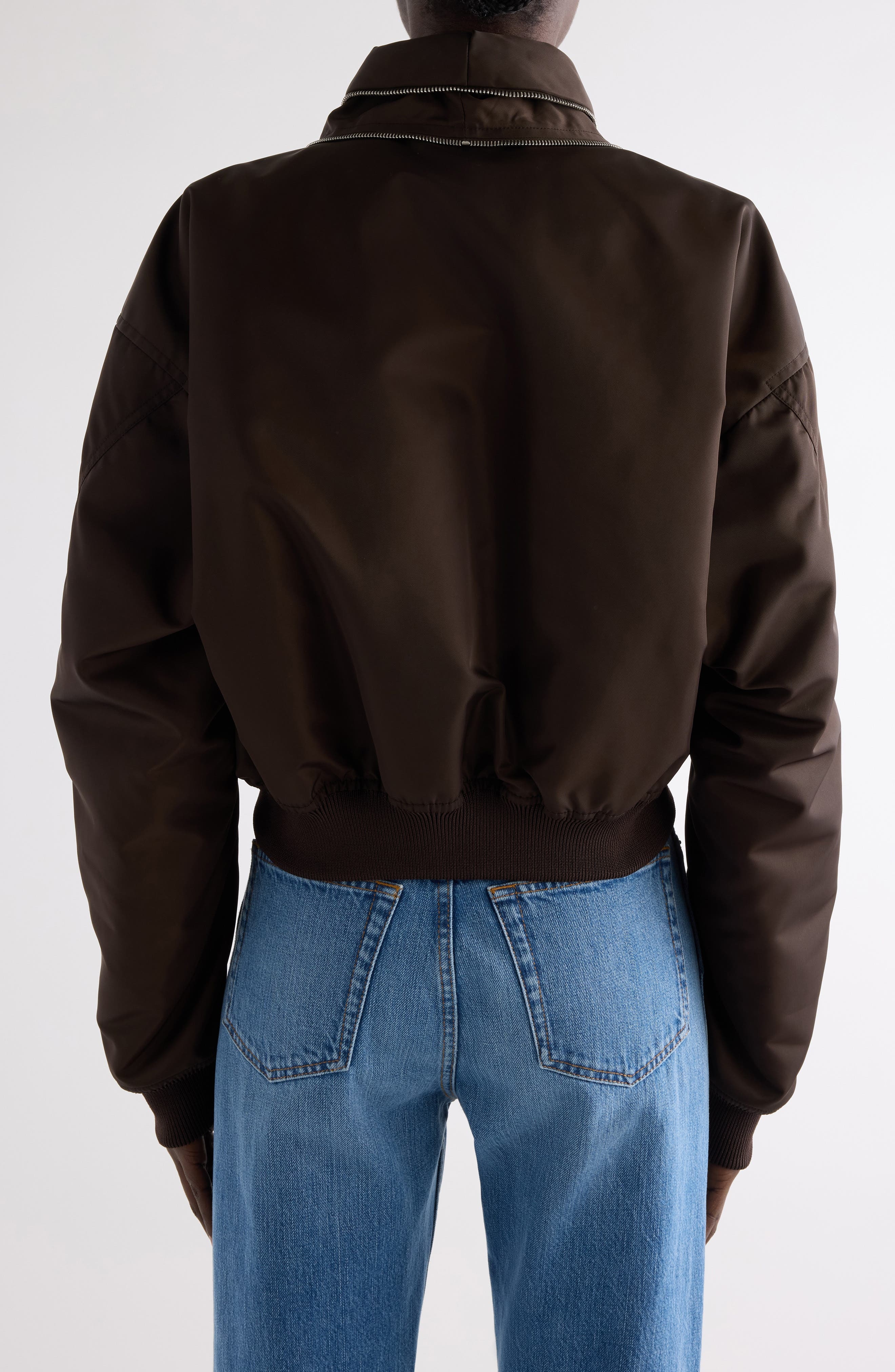 Givenchy Zip Shawl Collar Bomber Jacket in Brown at Nordstrom - 3
