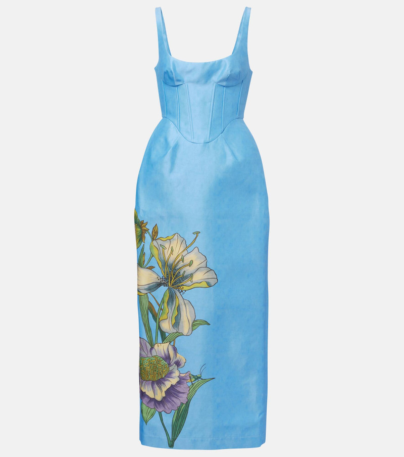 Donata floral taffeta bustier dress 1