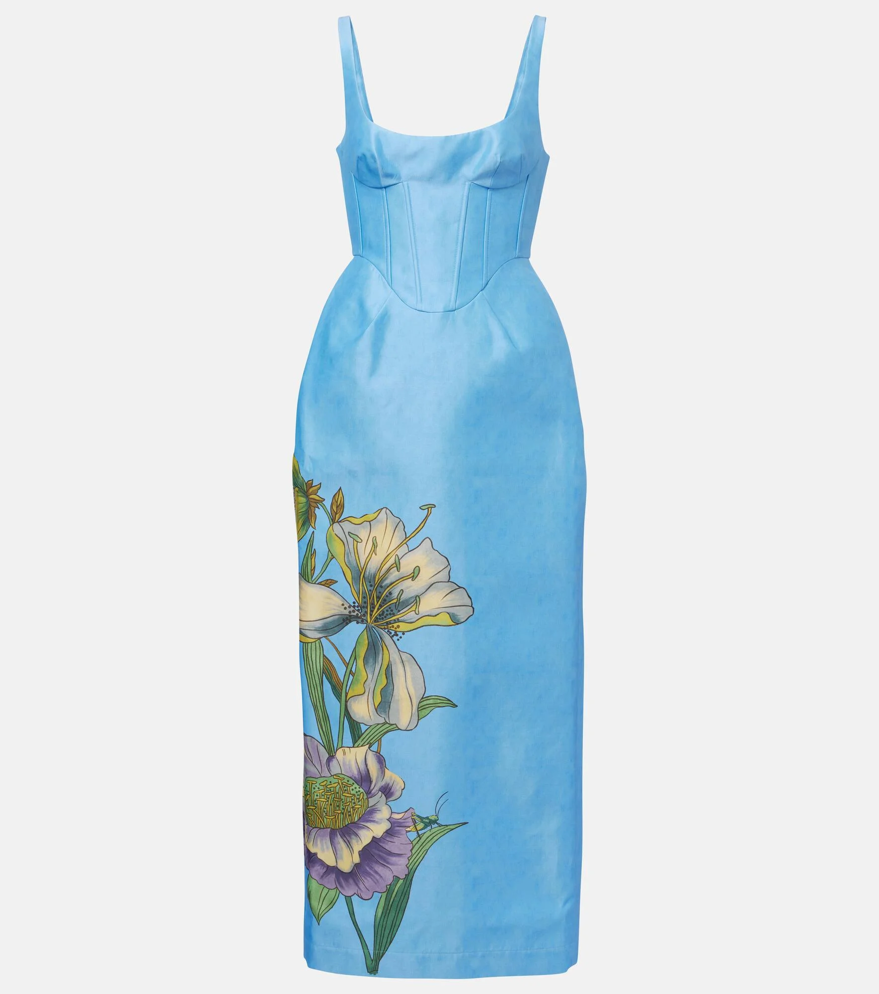 Donata floral taffeta bustier dress - 1