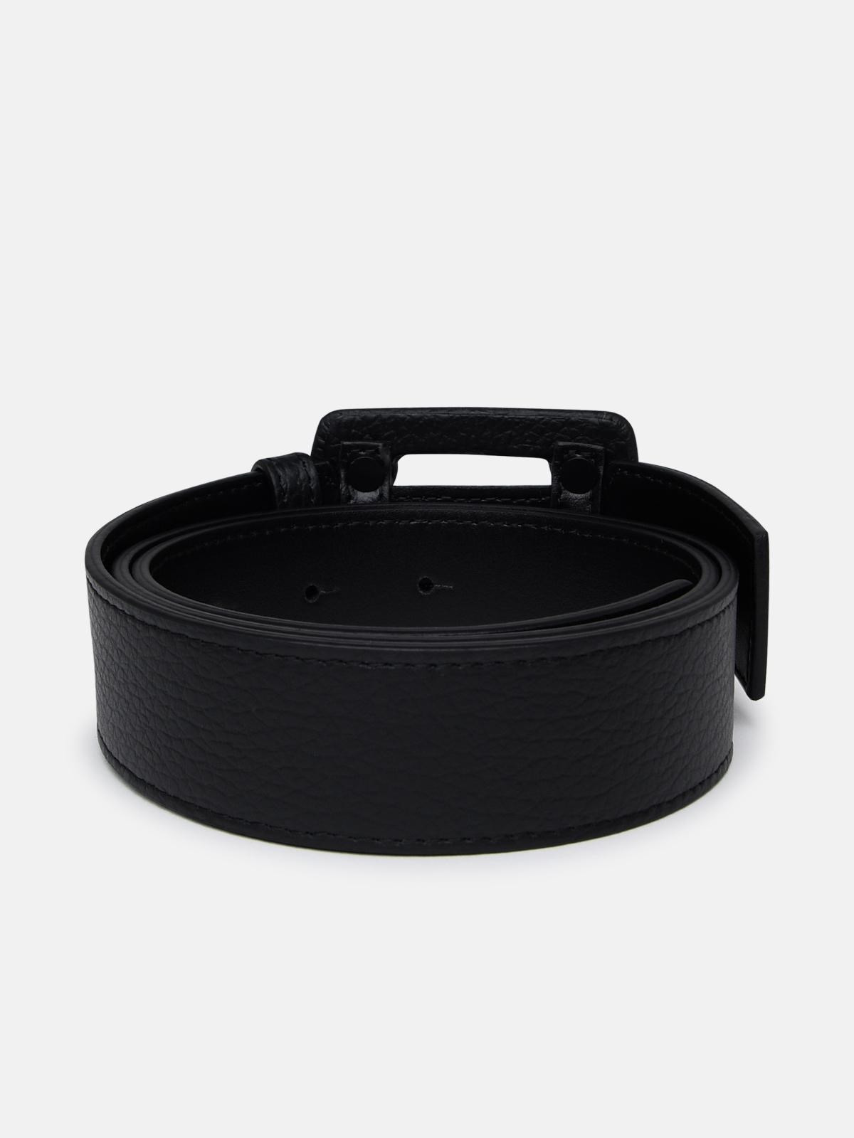 Black leather belt - 3