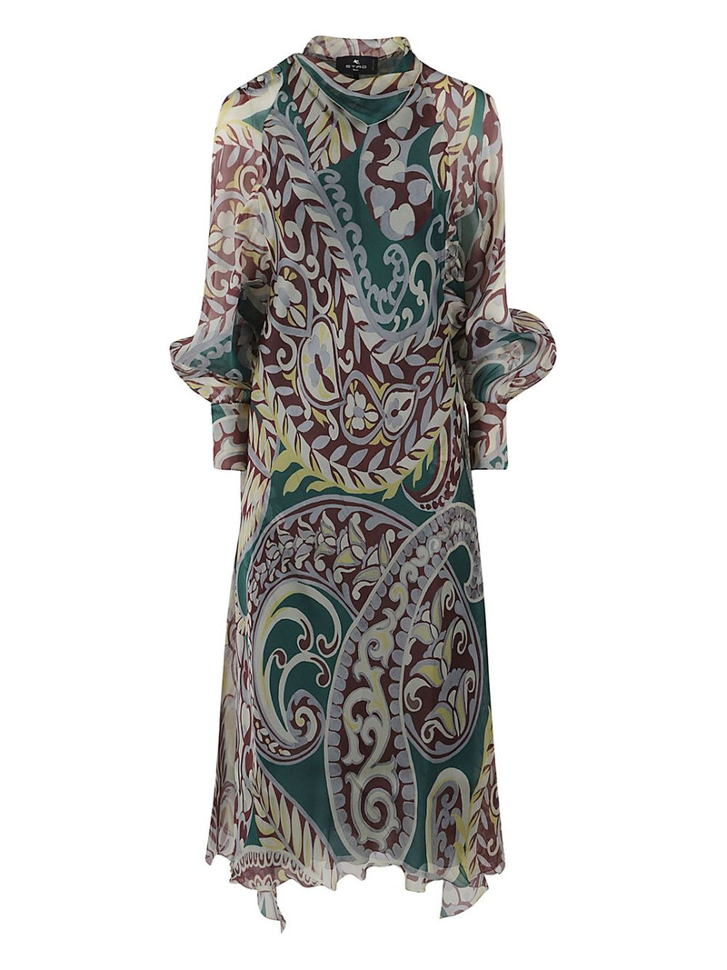 paisley-print silk dress 1