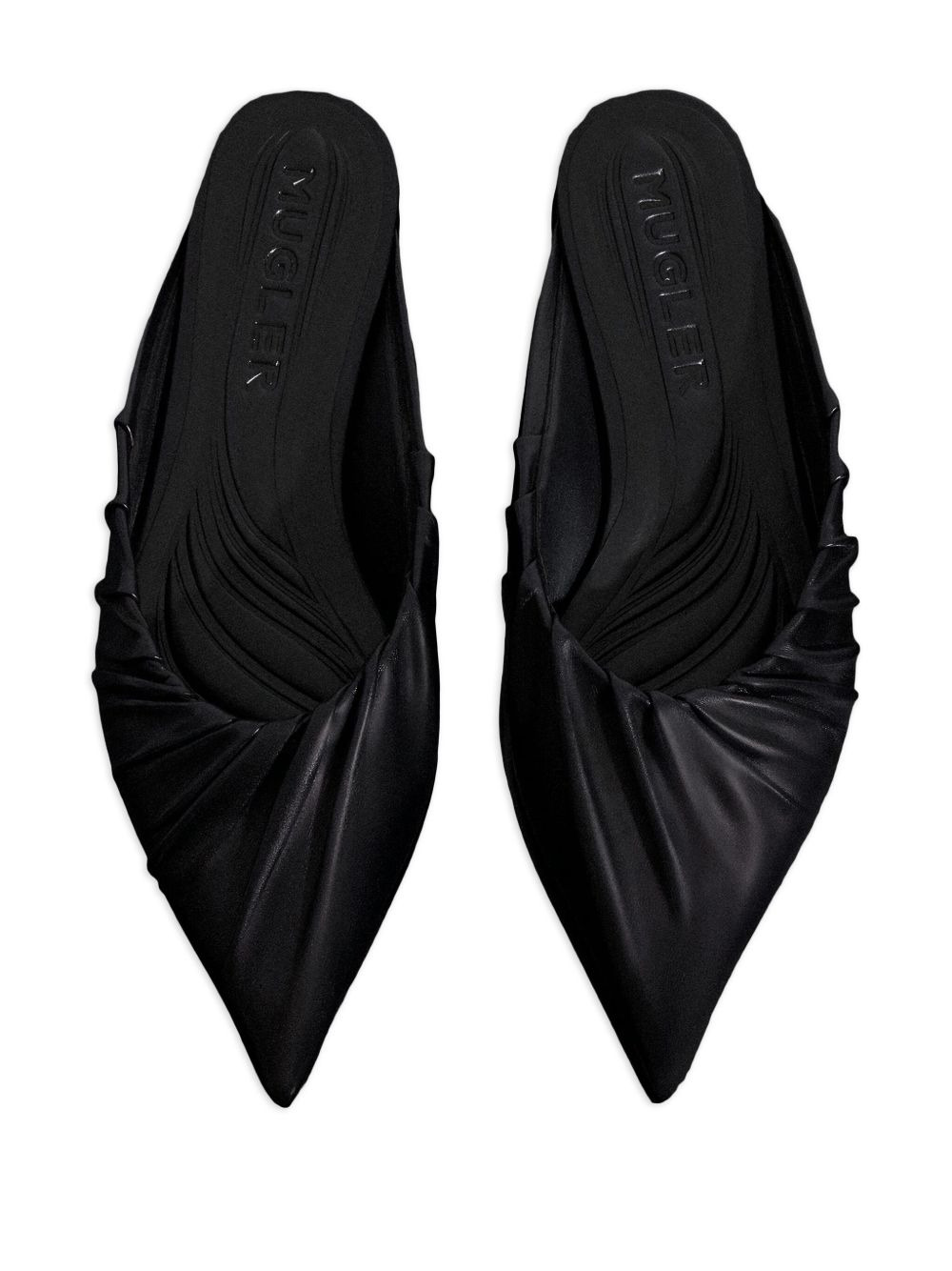 pleated point-toe flats - 4